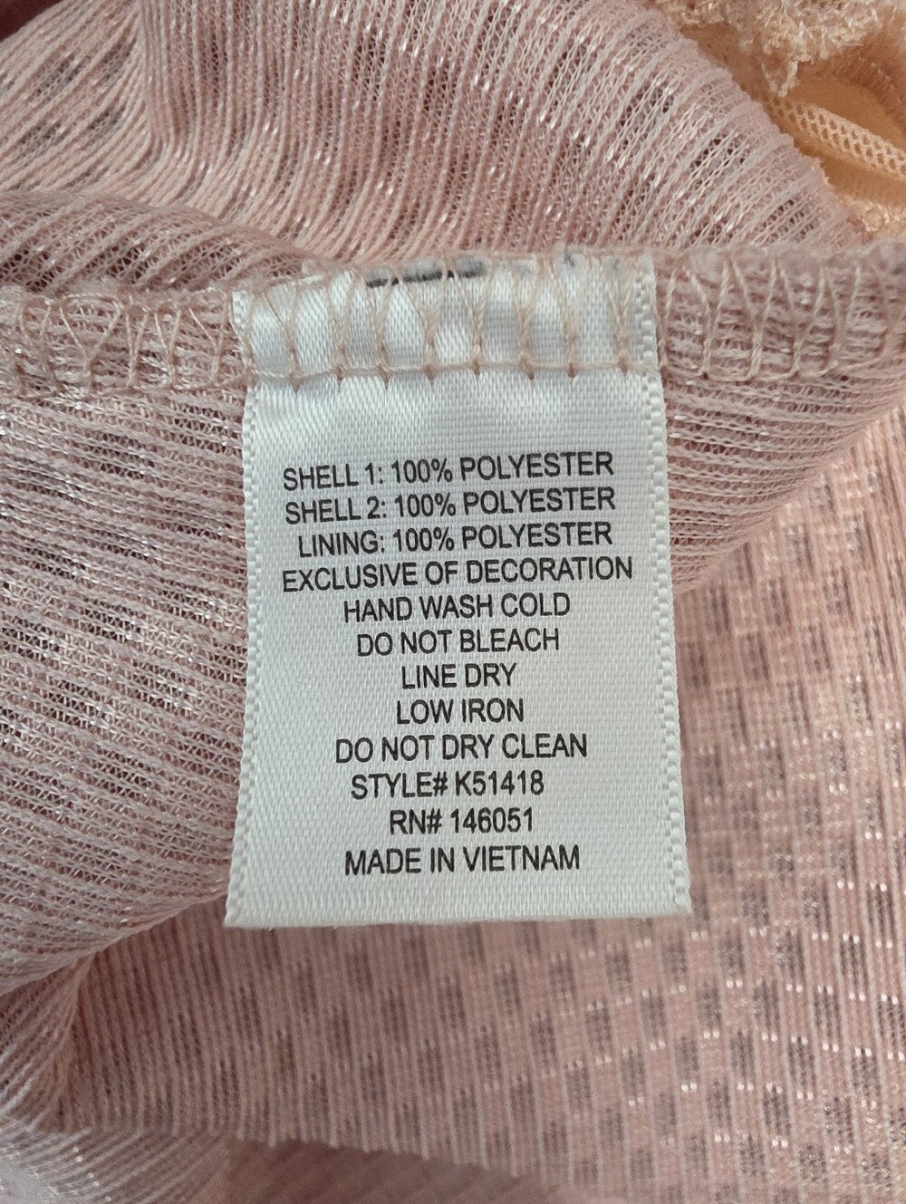 Monteau Girl Sleeveless Pink With Pearls & Rhinestones Accent Collar Sz 10 - Picture 5 of 5